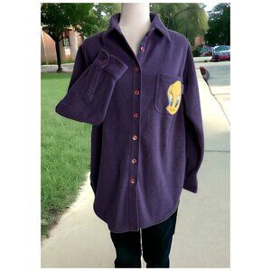 Looney Tunes 2001 Tweety Bird Fleece Shacket in Purple Women's Size 14W/16W